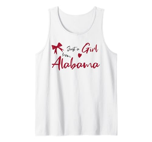 Just A Girl from Alabama, Women's and Girls Cute and Fun Tank Top von Sweetheart Alabama Apparel