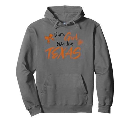 Just a Girl Who Loves Texas. with Heart and Bow Cute Pullover Hoodie Just a Girl Who Loves Texas. with Heart and Bow Cute Pullover Hoodie von Sweetheart Texas Apparel