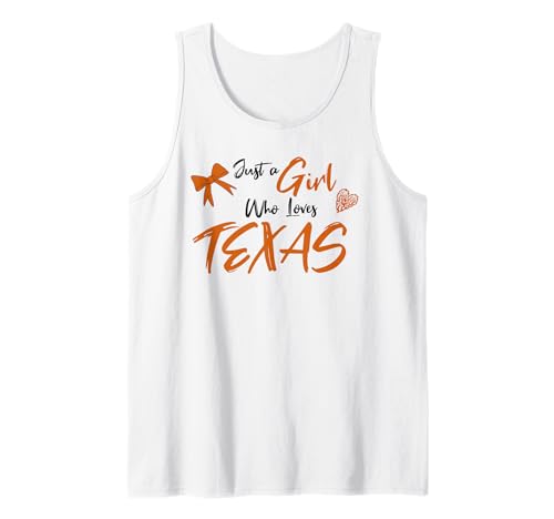 Just a Girl Who Loves Texas. with Heart and Bow Cute Tank Top Just a Girl Who Loves Texas. with Heart and Bow Cute Tank Top von Sweetheart Texas Apparel
