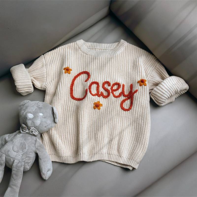 Personalisierter Baby Strickpullover Personalisiertes Kleinkind Geschenk von SweethomecreationSt