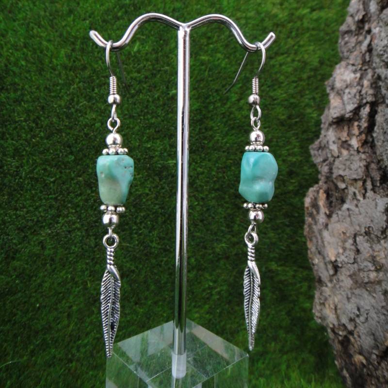 Türkis Und Federohrringe Türkis Und Federohrringe von SweetiesTreasures