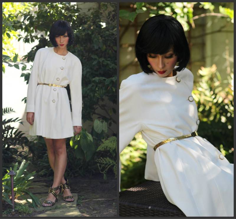 Vintage 70Er-80Er Mantelkleid Goldknöpfe Shirt Kleid Jackie O Look Xs S M Chic Vintage 70Er-80Er Mantelkleid Goldknöpfe Shirt Kleid Jackie O Look Xs S M Chic von Sweetiesvintage