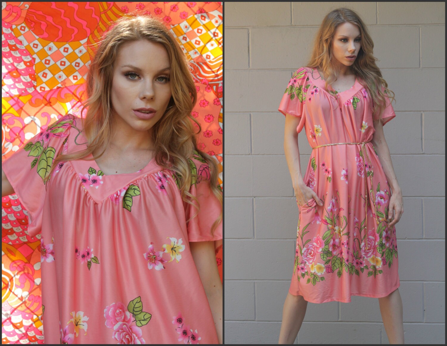 Vintage 70Er 80Er Rosenhauskleid Boho Hippie Festivalkleid Xs S M L Vintage 70Er 80Er Rosenhauskleid Boho Hippie Festivalkleid Xs S M L von Sweetiesvintage