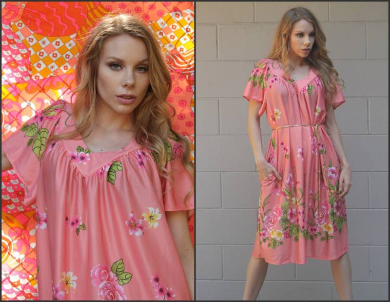 Vintage 70Er 80Er Rosenhauskleid Boho Hippie Festivalkleid Xs S M L von Sweetiesvintage