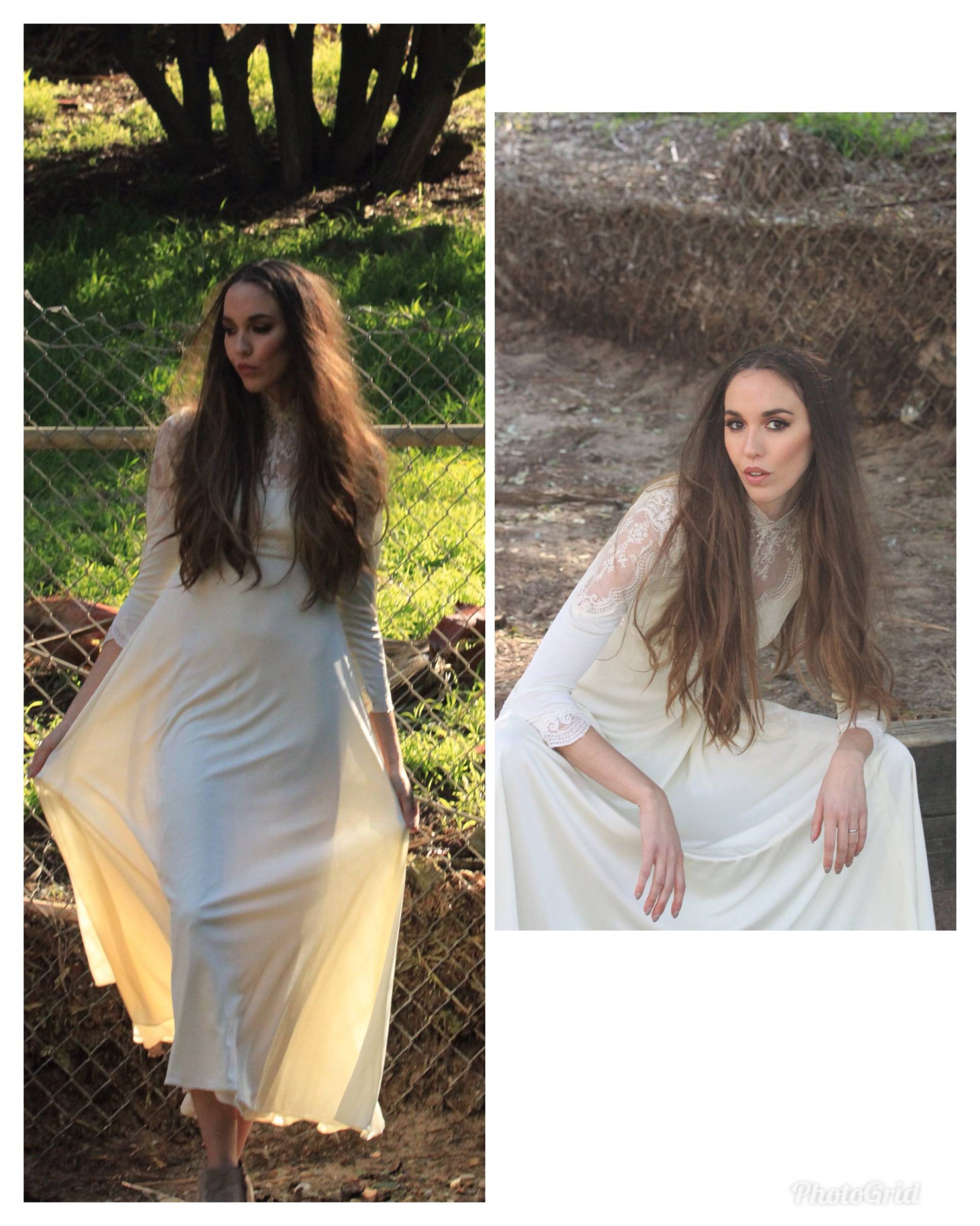 Vintage 70Er Boho Coachella Festival Maxi Kleid Grecian Göttin Xs S Weiße Spitze Vintage 70Er Boho Coachella Festival Maxi Kleid Grecian Göttin Xs S Weiße Spitze von Sweetiesvintage