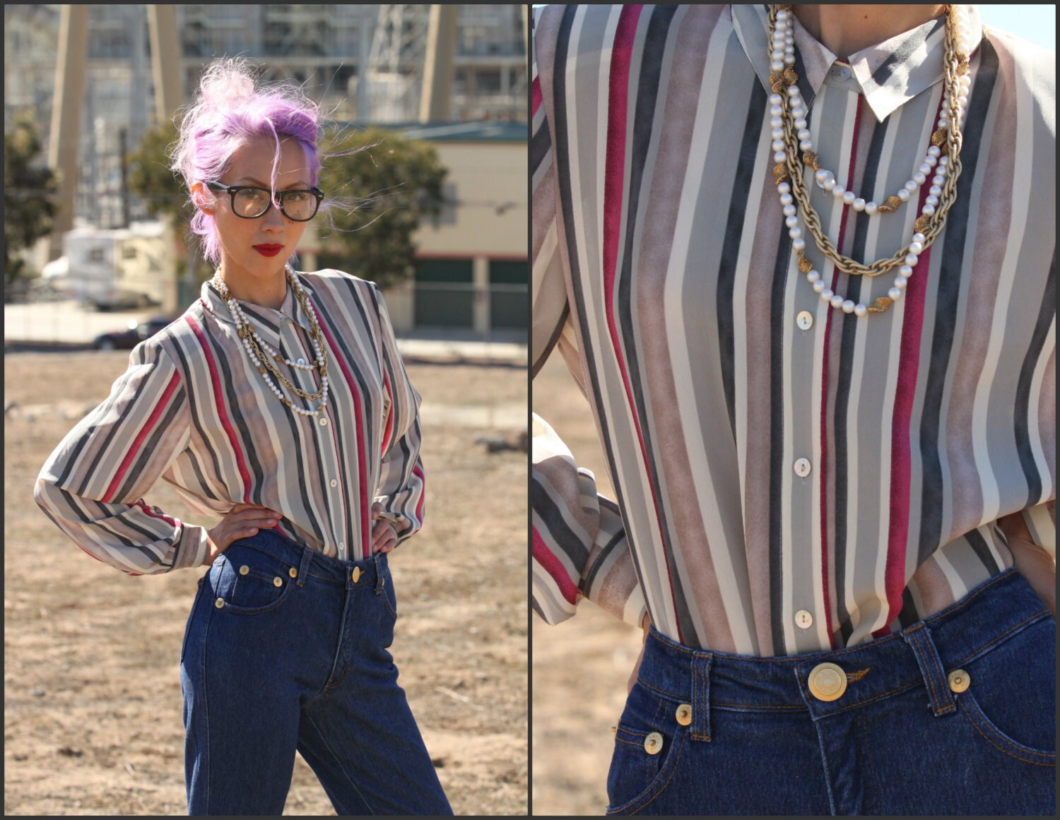 Vtg Vintage 80Er Jahre Sekretärin Bluse Top Tunika Gestreift Hohen Hals Taste Bis Xs S M Vtg Vintage 80Er Jahre Sekretärin Bluse Top Tunika Gestreift Hohen Hals Taste Bis Xs S M von Sweetiesvintage