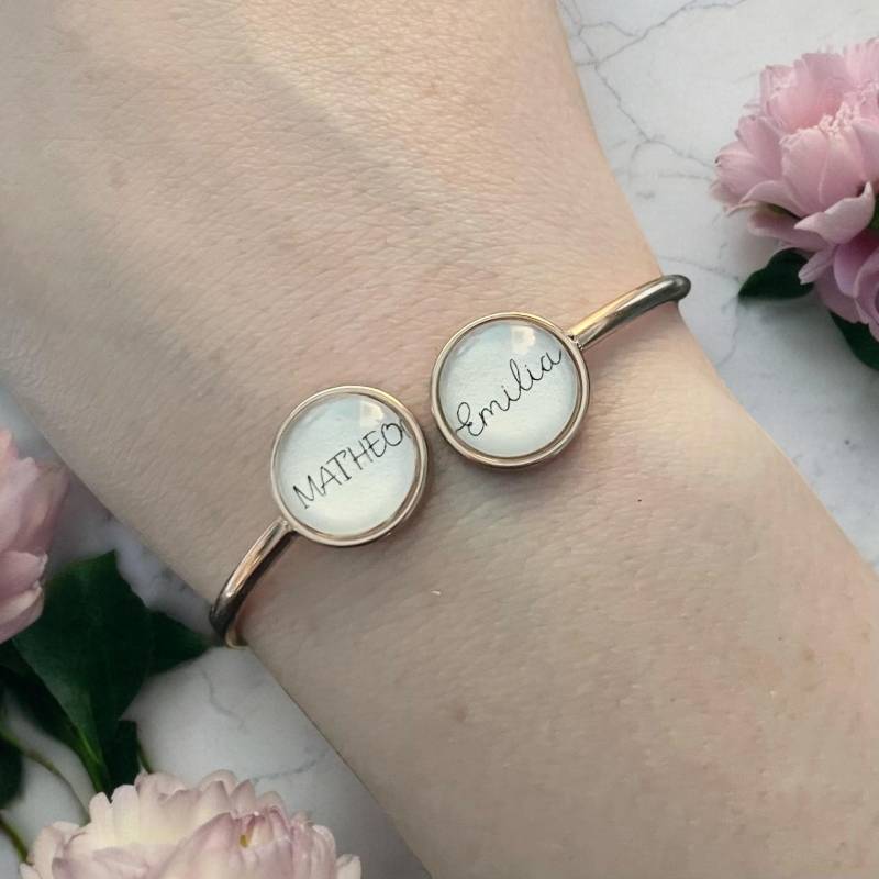 Armband Mit Namen Personalisiert Roségold Edelstahl Armreif Armband Mit Namen Personalisiert Roségold Edelstahl Armreif von Sweetlittlelove24