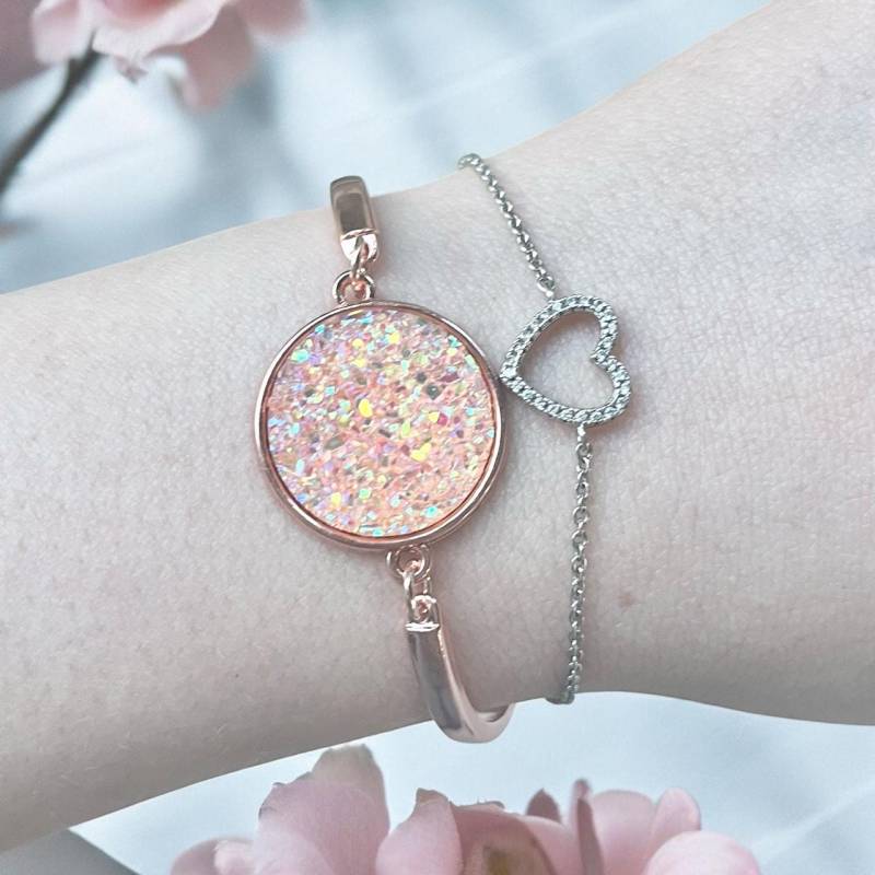 Armkette Armreif Armband Roségold Glitzer, Geschenk Für Sie, Frauen Armkette Armreif Armband Roségold Glitzer, Geschenk Für Sie, Frauen von Sweetlittlelove24