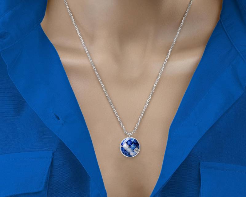 Blaue Halskette Edelstahl Silber Kette Mit Anhänger Damen Frauen Blaue Halskette Edelstahl Silber Kette Mit Anhänger Damen Frauen von Sweetlittlelove24