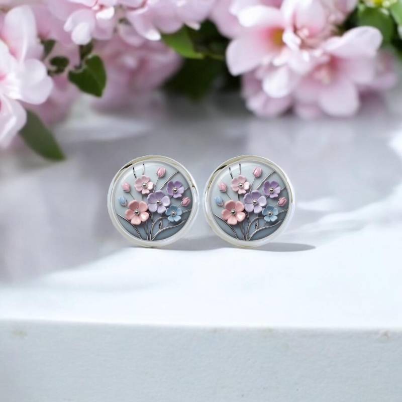 Blüten Ohrstecker Ohrringe Silber Rosa Lila Blau Blüten Ohrstecker Ohrringe Silber Rosa Lila Blau von Sweetlittlelove24