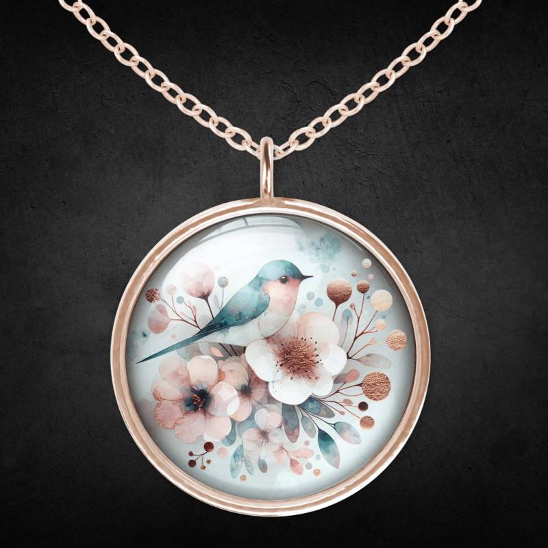 Blumen Halskette Roségold Damen Kette Edelstahl von Sweetlittlelove24