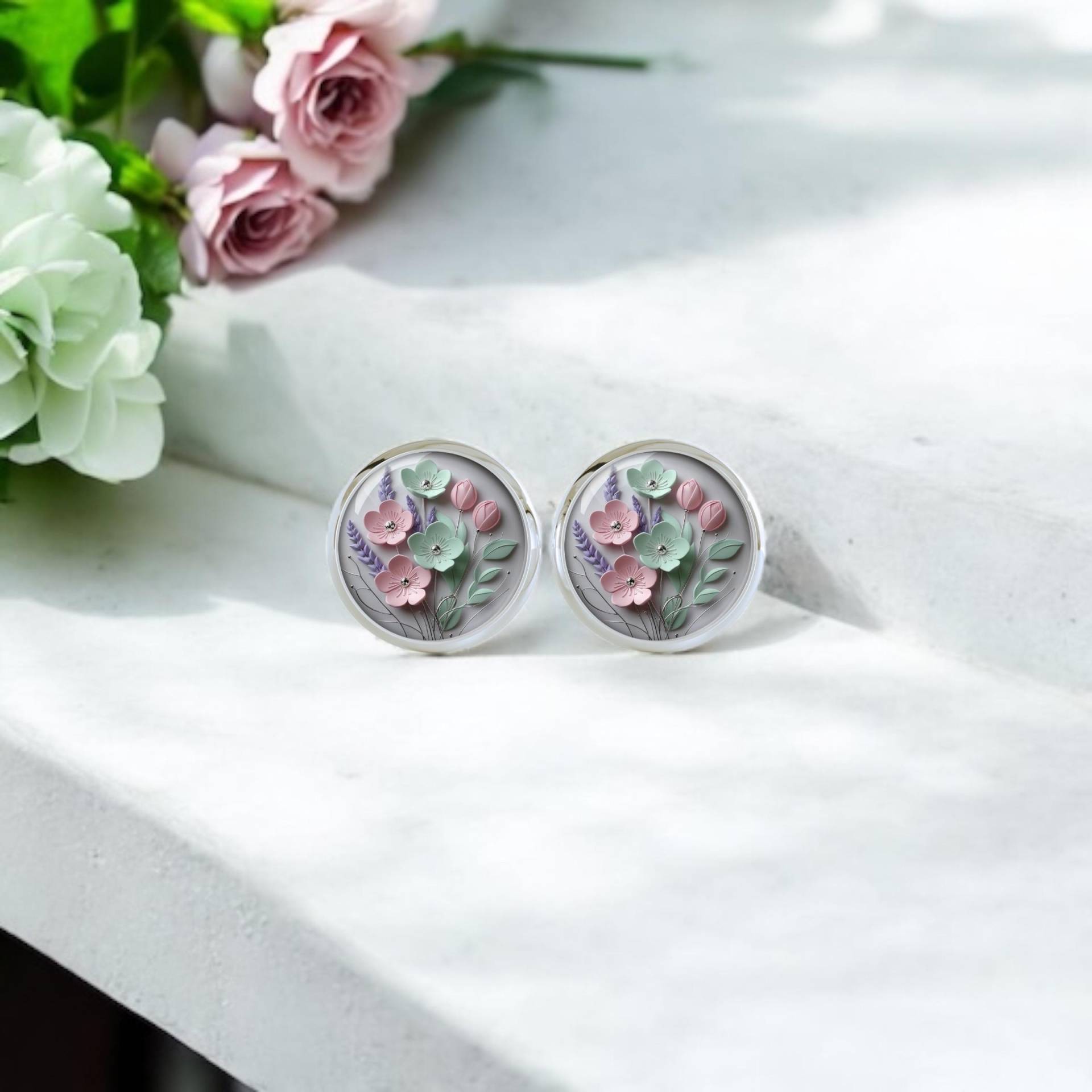 Blumen Ohrstecker Ohrringe Silbe Rosa Mint Blumen Ohrstecker Ohrringe Silbe Rosa Mint von Sweetlittlelove24