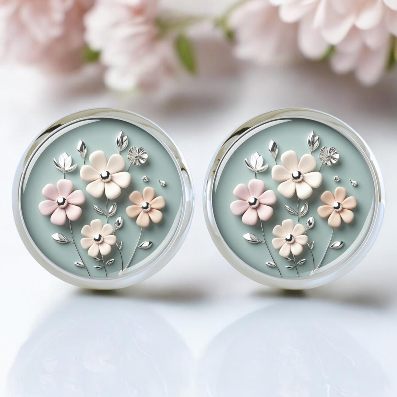 Blumen Ohrstecker Ohrringe Silber Edelstahl Frau Damen Blumen Ohrstecker Ohrringe Silber Edelstahl Frau Damen von Sweetlittlelove24