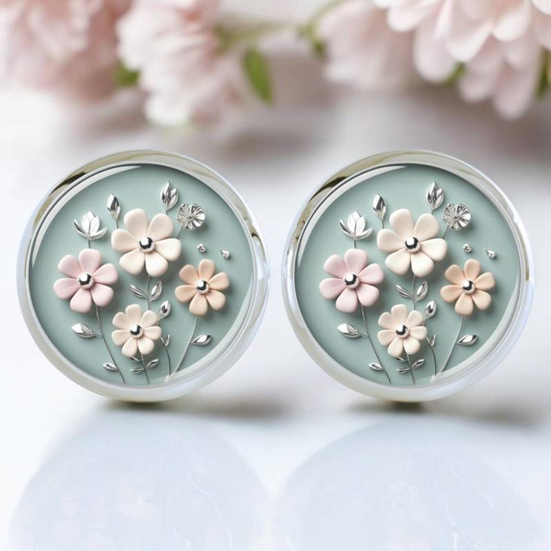 Blumen Ohrstecker Ohrringe Silber Edelstahl Frau Damen von Sweetlittlelove24