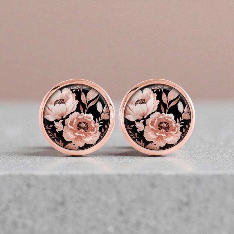 Blumen Ohrstecker Roségold Rund von Sweetlittlelove24
