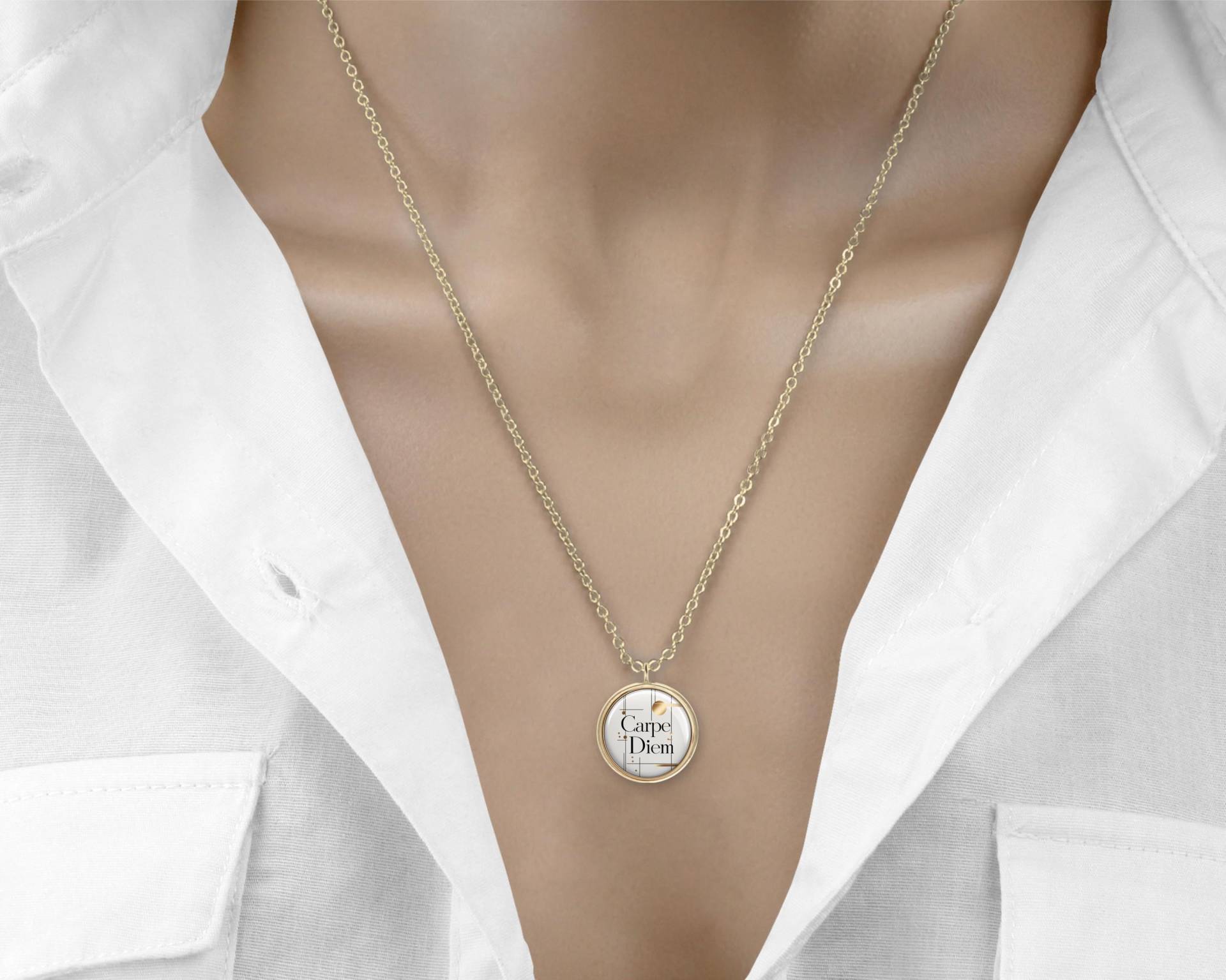 Carpe Diem Halskette Statement Kette Gold Damen Carpe Diem Halskette Statement Kette Gold Damen von Sweetlittlelove24