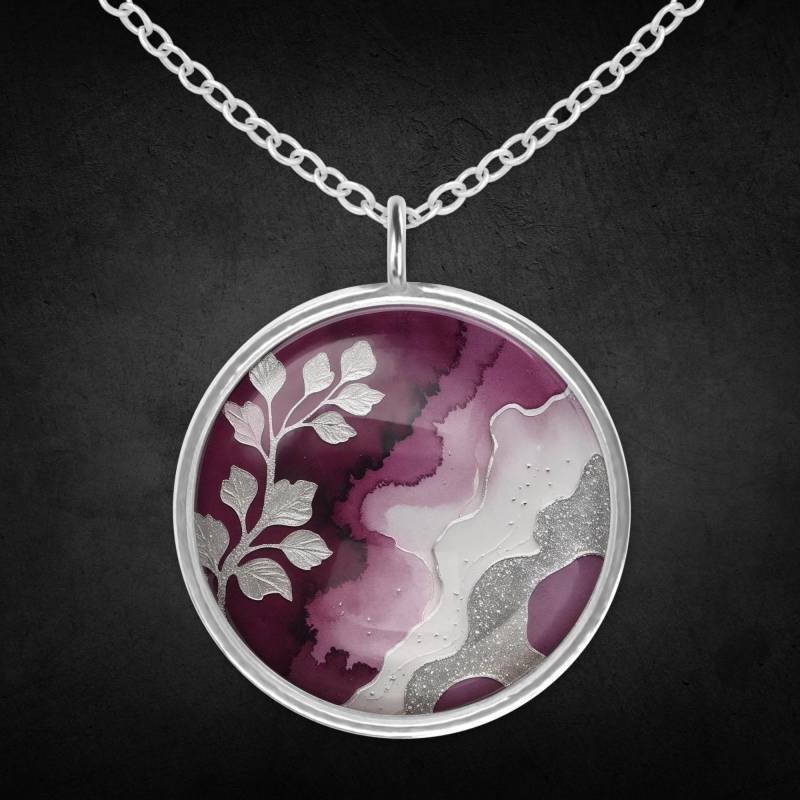 Damen Halskette Silber Bordeaux Geschenk Zum Geburtstag von Sweetlittlelove24