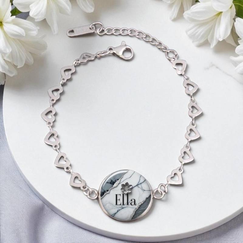 Edelstahl Armband Mit Namen Silber von Sweetlittlelove24