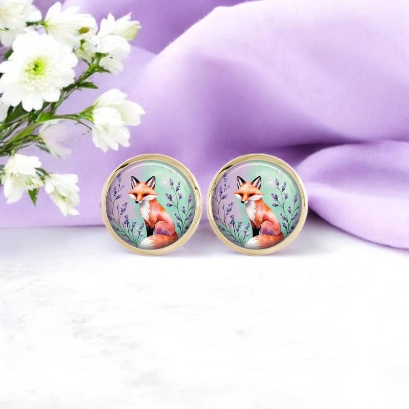 Fuchs Ohrstecker Ohrringe Gold Vergoldet Schmuck Geschenk Frau Mädchen von Sweetlittlelove24