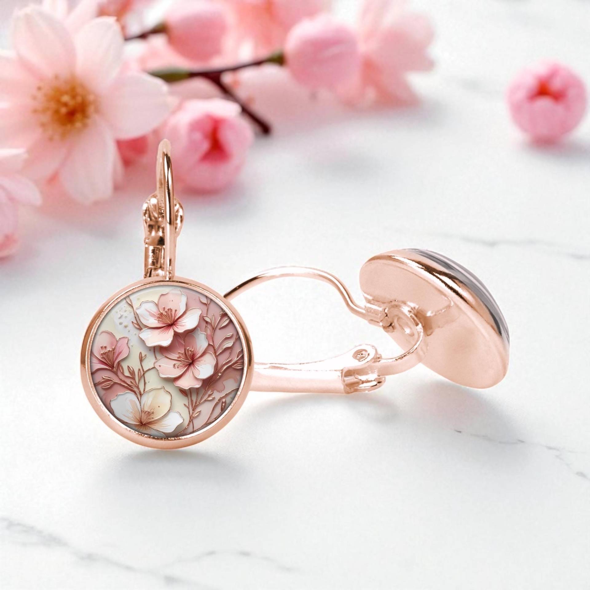 Hängende Ohrringe Roségold Edelstahl Ohrhänger Blumen Hängende Ohrringe Roségold Edelstahl Ohrhänger Blumen von Sweetlittlelove24