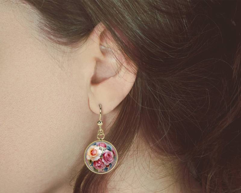 Hängeohrringe Ohrringe Gold Blumen von Sweetlittlelove24