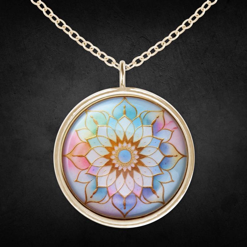 Halskette Damen Gold Mandala Bunt von Sweetlittlelove24