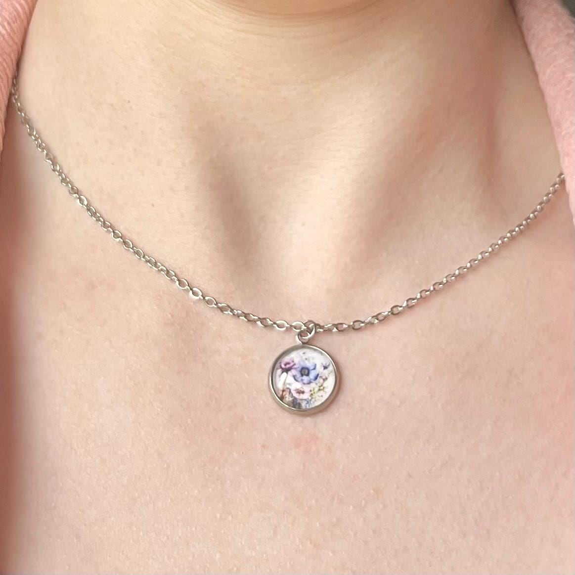 Halskette Damen Kinder Silber Gold Roségold Blumen Edelstahl Mit Anhänger Halskette Damen Kinder Silber Gold Roségold Blumen Edelstahl Mit Anhänger von Sweetlittlelove24