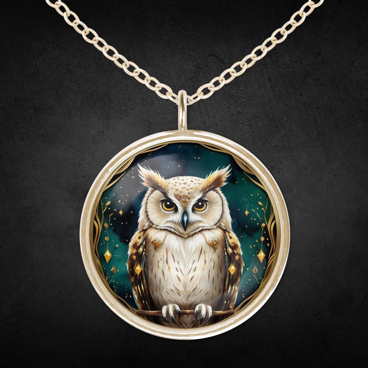 Halskette Eule Gold Grün Schmuck Edelstahl Halskette Eule Gold Grün Schmuck Edelstahl von Sweetlittlelove24