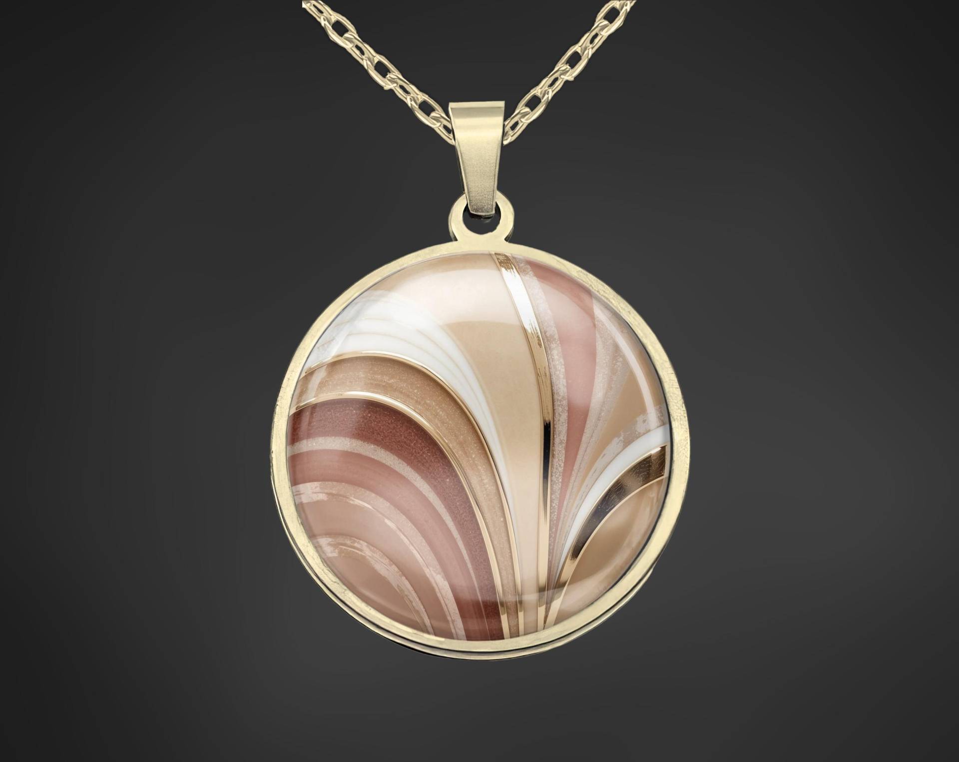 Halskette Gold Beige Edelstahl Schmuck Für Frauen von Sweetlittlelove24