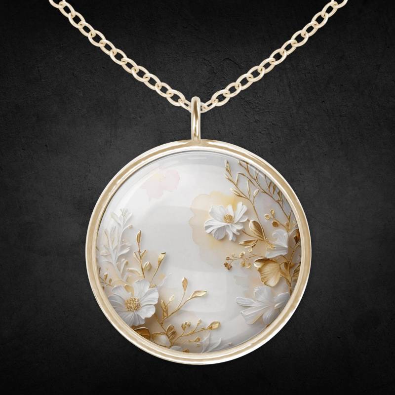 Halskette Gold Blumen Edelstahl Halskette Gold Blumen Edelstahl von Sweetlittlelove24