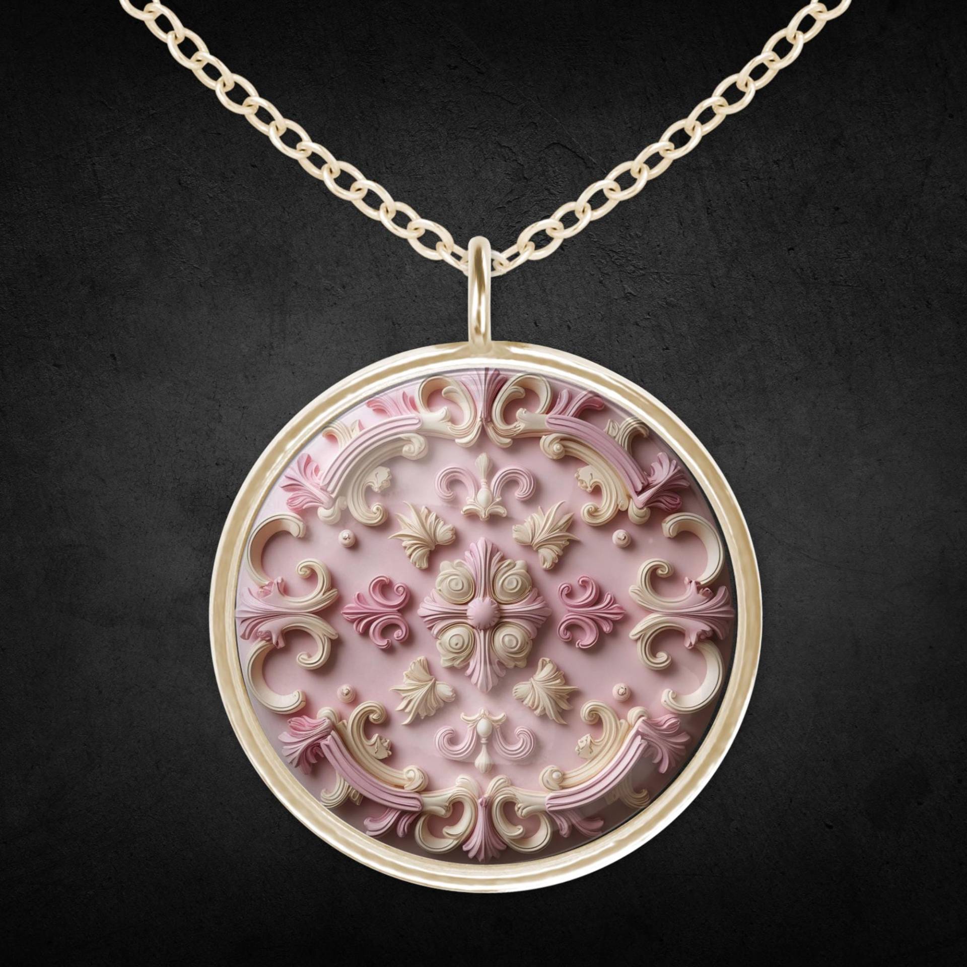 Halskette Kette Gold Rosa Mit Muster Halskette Kette Gold Rosa Mit Muster von Sweetlittlelove24