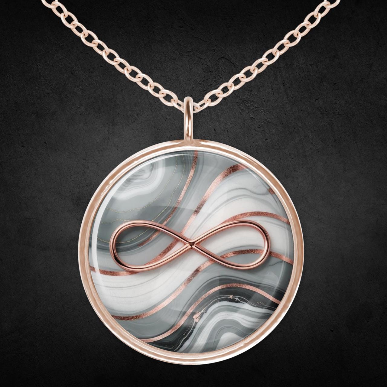 Halskette Kette Infinity Unendlich Roségold von Sweetlittlelove24
