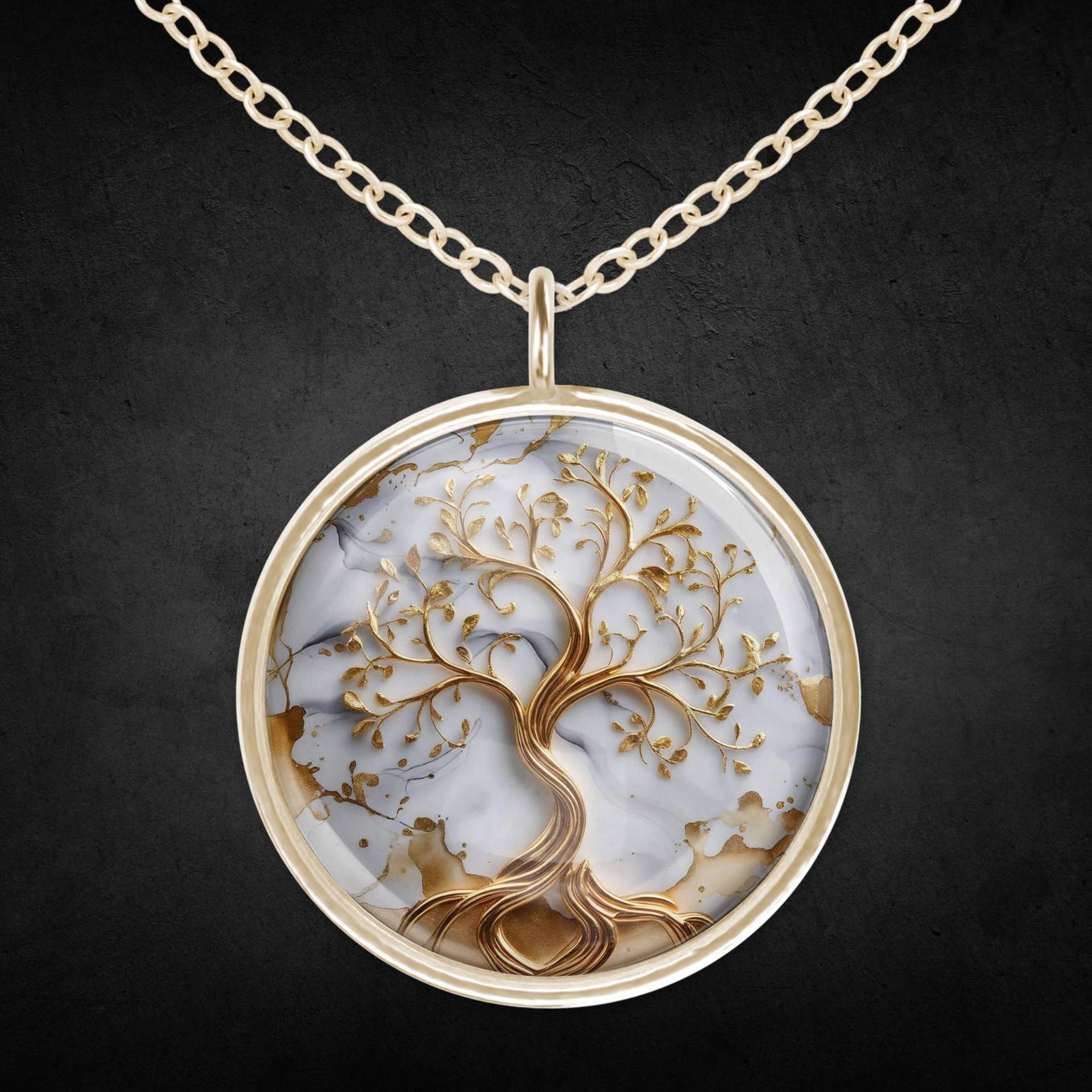 Halskette Lebensbaum Kette Gold Weiß Fein Damem Schmuck Geschenk Geburtstagsgeschenk Frau Halskette Lebensbaum Kette Gold Weiß Fein Damem Schmuck Geschenk Geburtstagsgeschenk Frau von Sweetlittlelove24