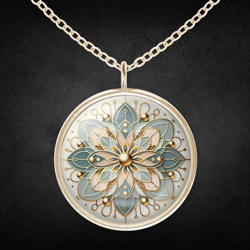 Halskette Mandala Gold Damen Kette Anpassbar von Sweetlittlelove24