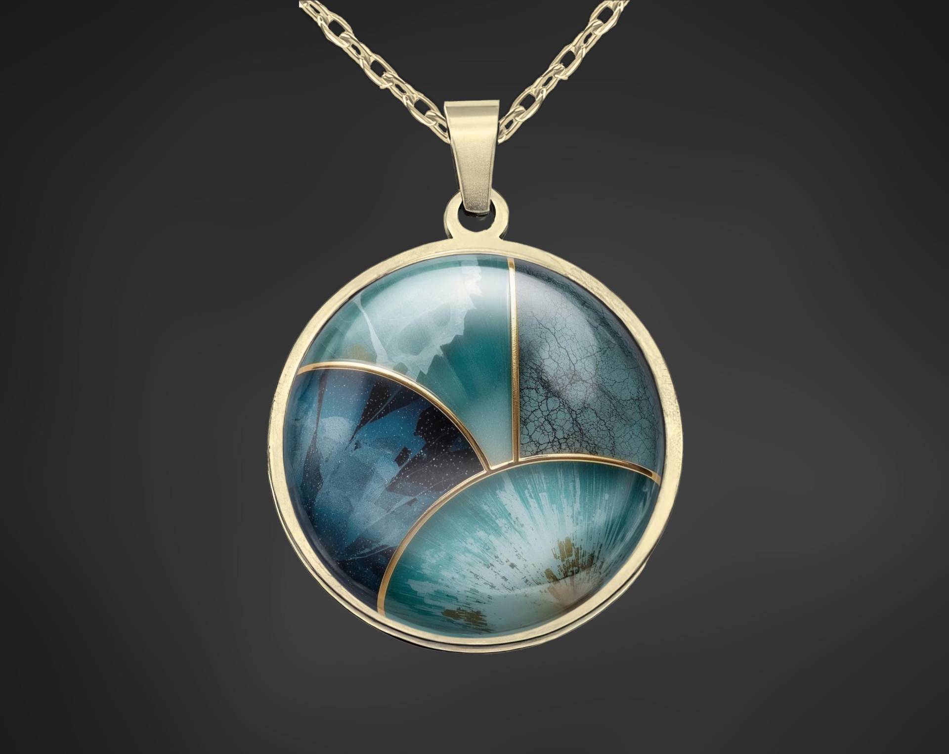 Halskette Mit Anhänger Gold Edelstahl Türkis Blau Halskette Mit Anhänger Gold Edelstahl Türkis Blau von Sweetlittlelove24