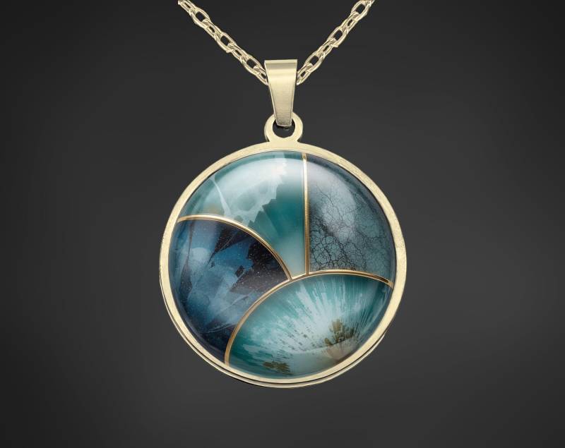 Halskette Mit Anhänger Gold Edelstahl Türkis Blau Halskette Mit Anhänger Gold Edelstahl Türkis Blau von Sweetlittlelove24