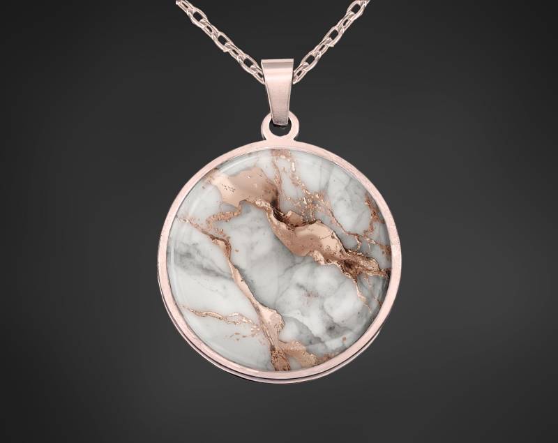 Halskette Mit Anhänger Roségold Marmoroptik von Sweetlittlelove24