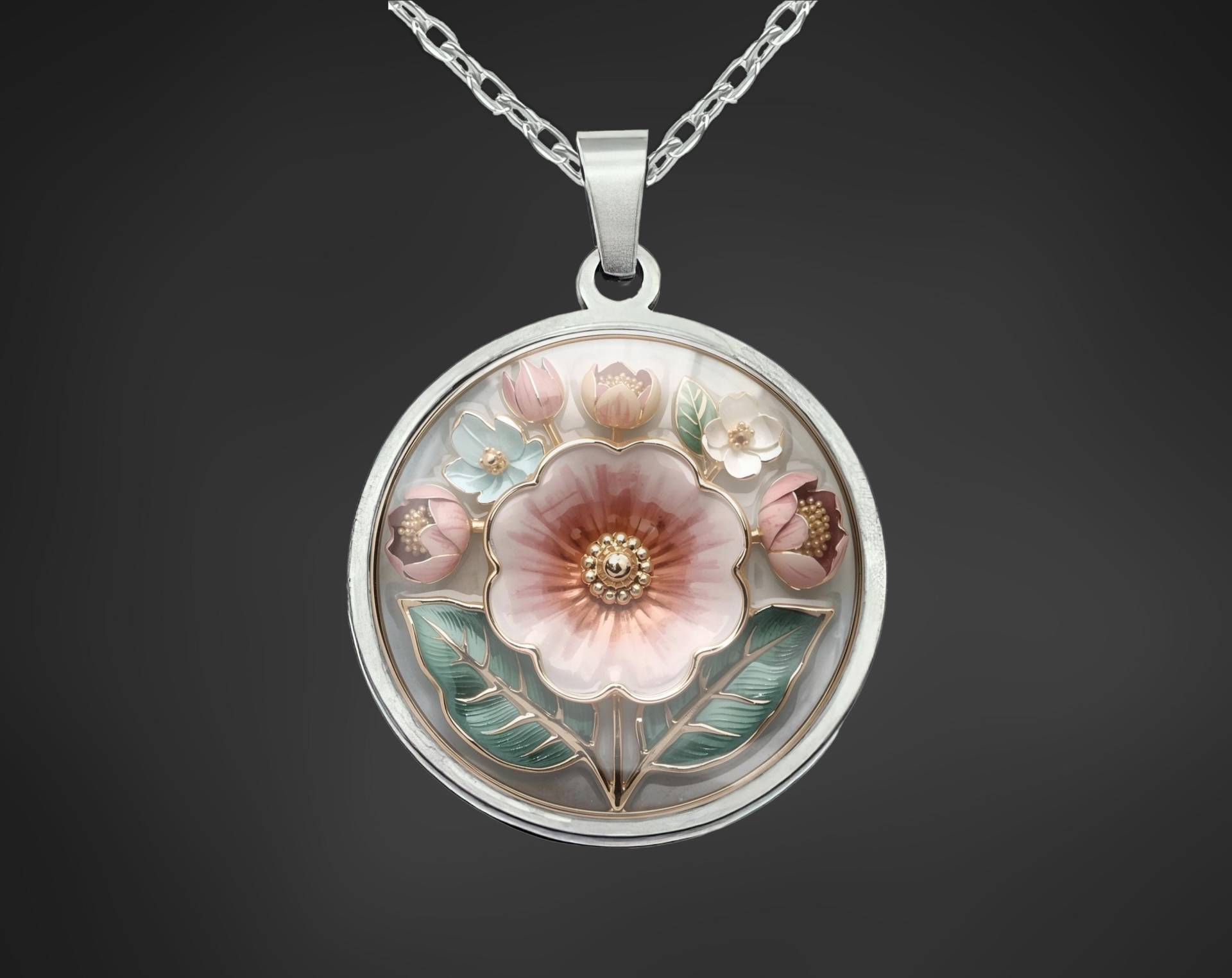 Halskette Silber Blumen Damen Schmuck Halskette Silber Blumen Damen Schmuck von Sweetlittlelove24