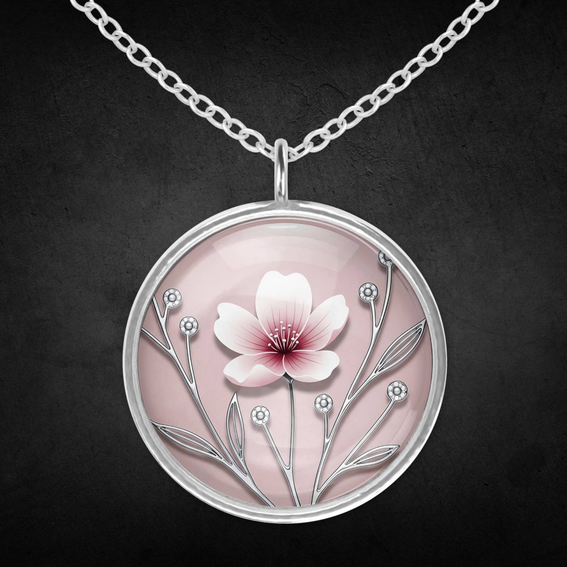 Halskette Silber Rosa Blume Frauen Schmuck Halskette Silber Rosa Blume Frauen Schmuck von Sweetlittlelove24