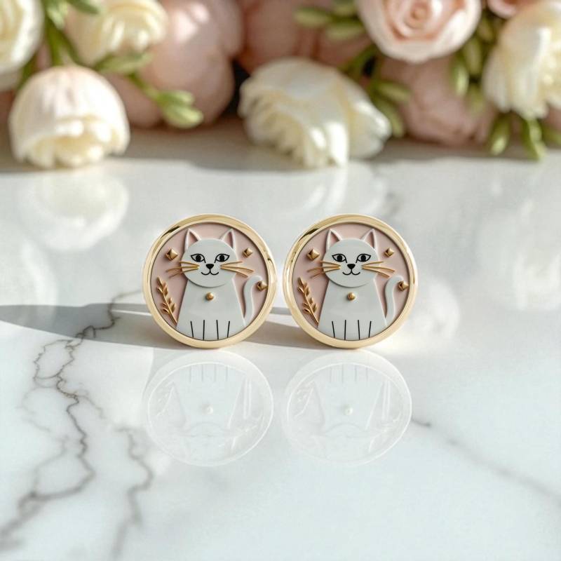 Katzen Ohrstecker Ohrringe Vergoldet Katzen Ohrstecker Ohrringe Vergoldet von Sweetlittlelove24