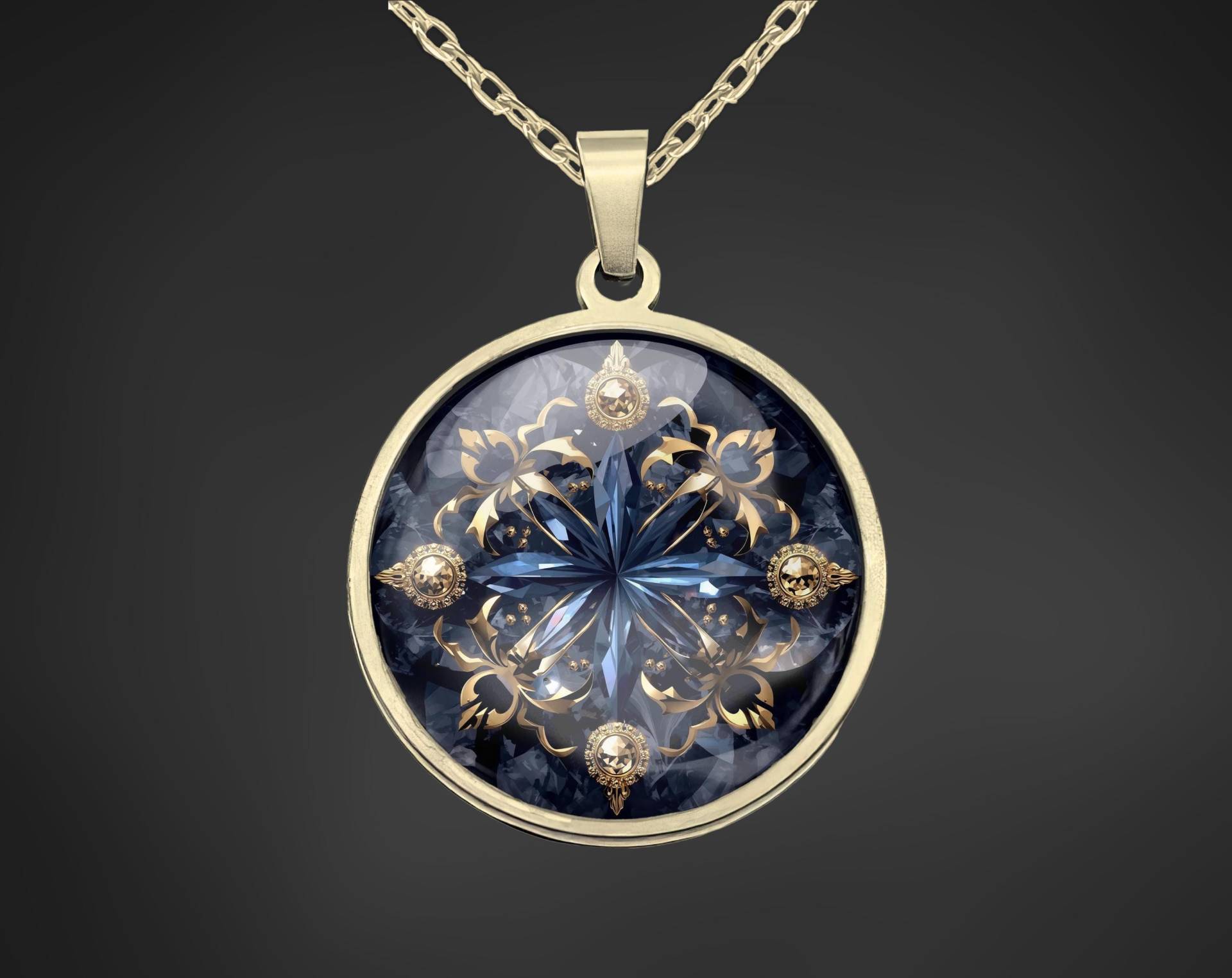 Kette Halskette Gold Dunkelblau Damen Schmuck Kette Halskette Gold Dunkelblau Damen Schmuck von Sweetlittlelove24