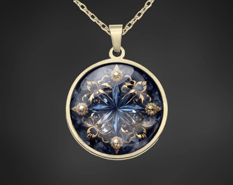 Kette Halskette Gold Dunkelblau Damen Schmuck Kette Halskette Gold Dunkelblau Damen Schmuck von Sweetlittlelove24