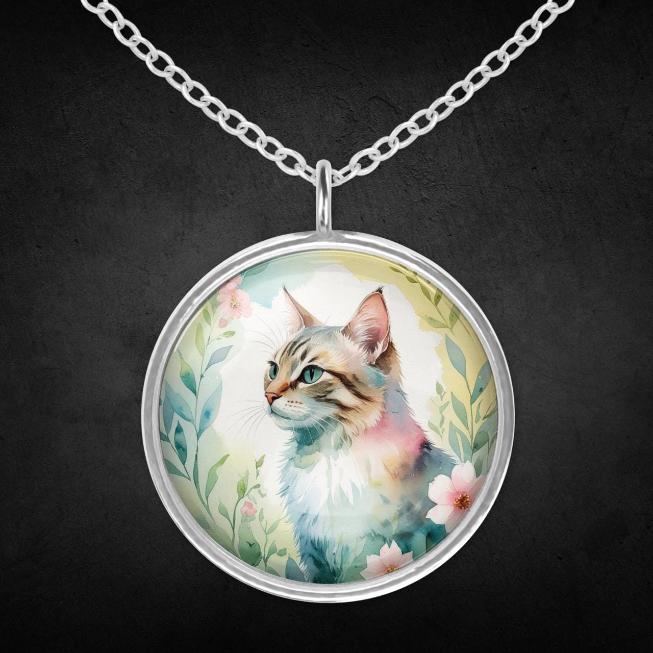 Kette Mit Katze Halskette Anhänger Silber Edelstahl Kette Mit Katze Halskette Anhänger Silber Edelstahl von Sweetlittlelove24