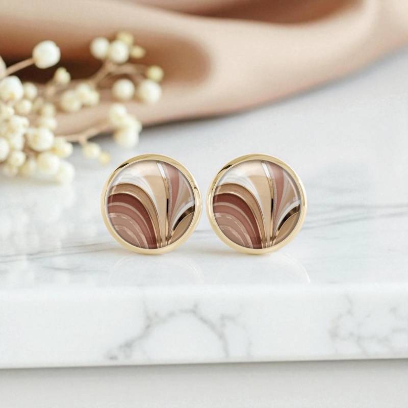 Ohrringe Ohrstecker Damen Gold Beige Ohrringe Ohrstecker Damen Gold Beige von Sweetlittlelove24