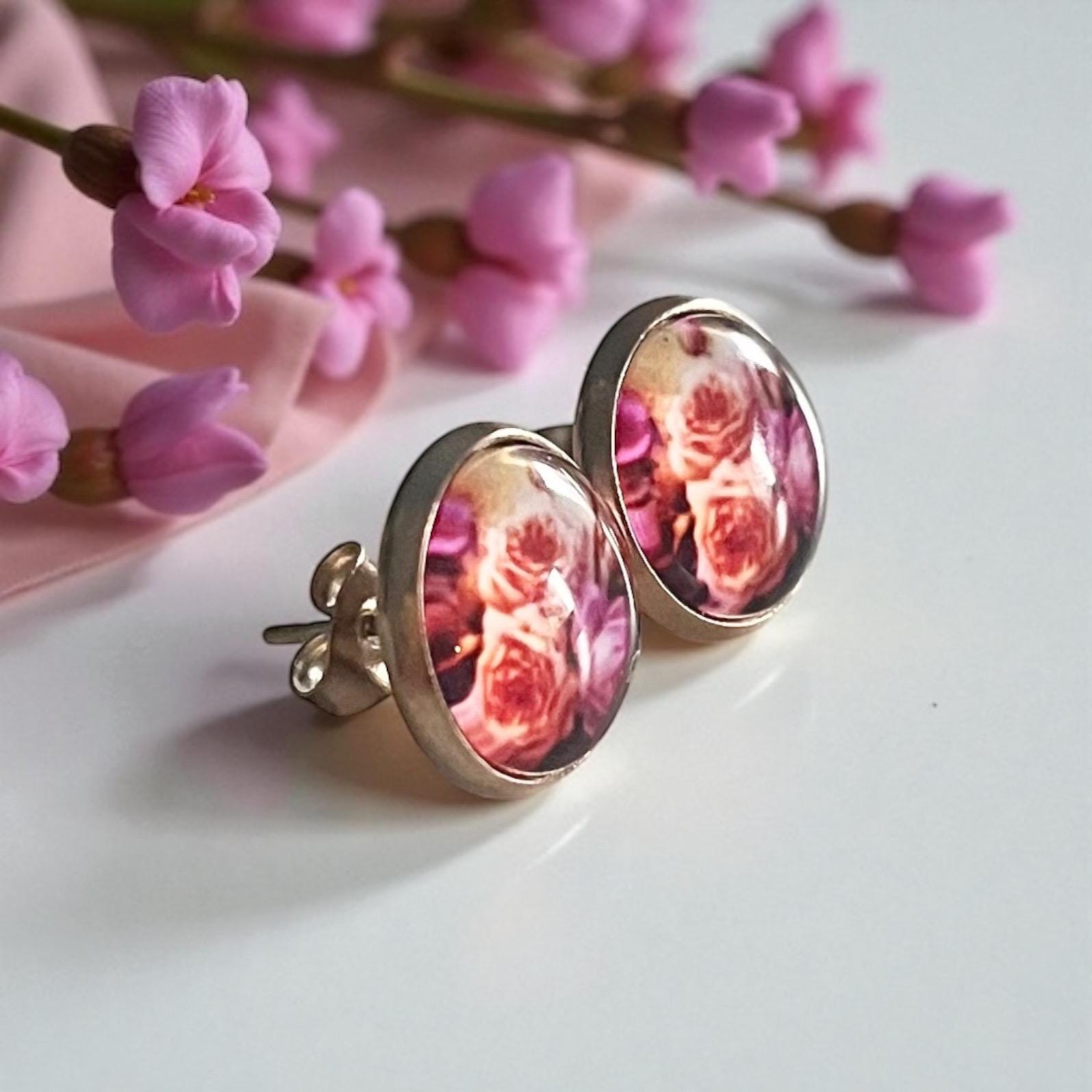 Ohrringe Roségold Rosen Blumen von Sweetlittlelove24
