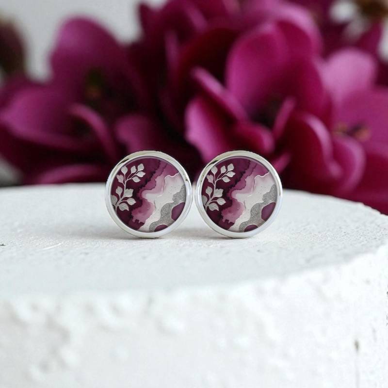Ohrstecker Silber Aquarell Design Beere Edelstahl Glas Ohrstecker Silber Aquarell Design Beere Edelstahl Glas von Sweetlittlelove24