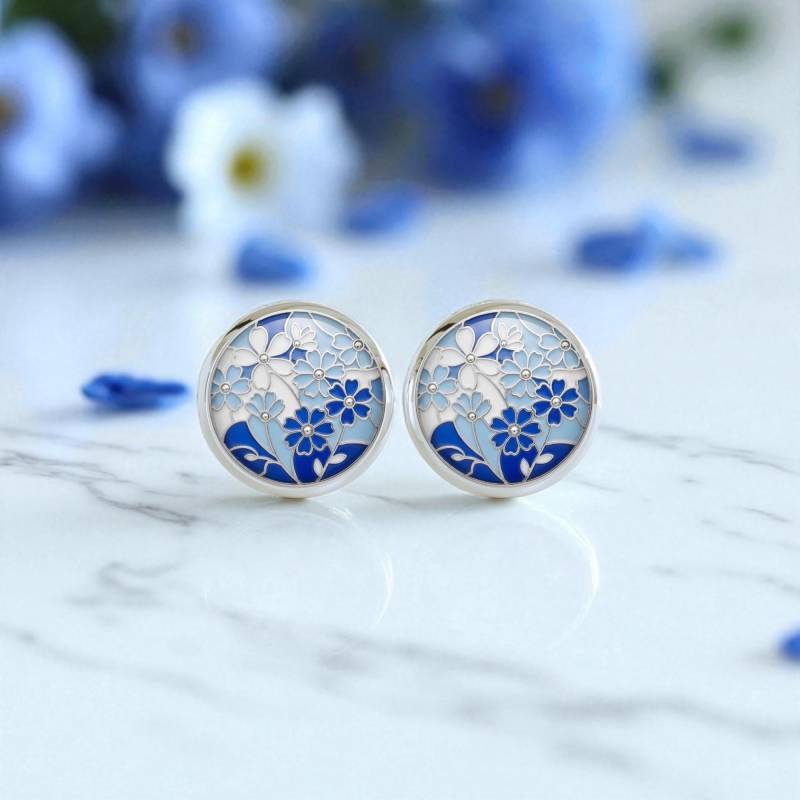 Ohrstecker Silber Blau Blumen Damen Mädchen Ohrstecker Silber Blau Blumen Damen Mädchen von Sweetlittlelove24