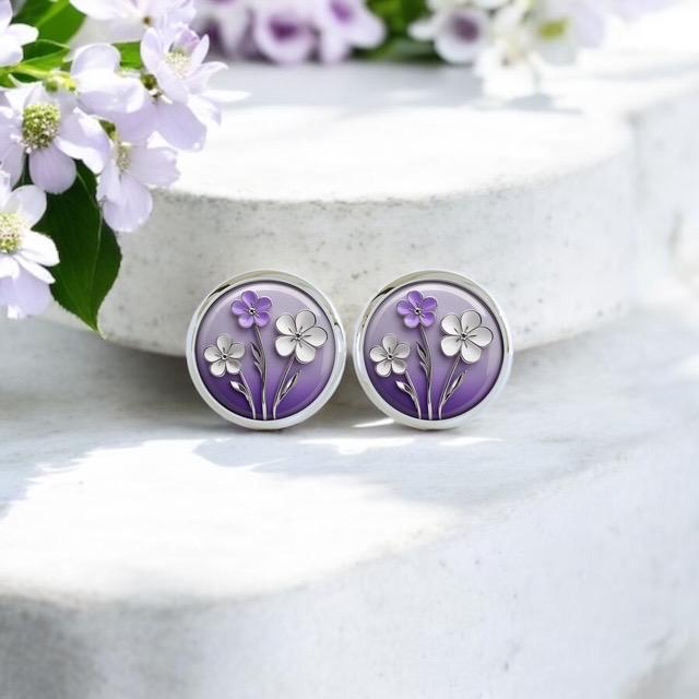 Ohrstecker Silber Blumen Ohrringe Lila Ohrstecker Silber Blumen Ohrringe Lila von Sweetlittlelove24