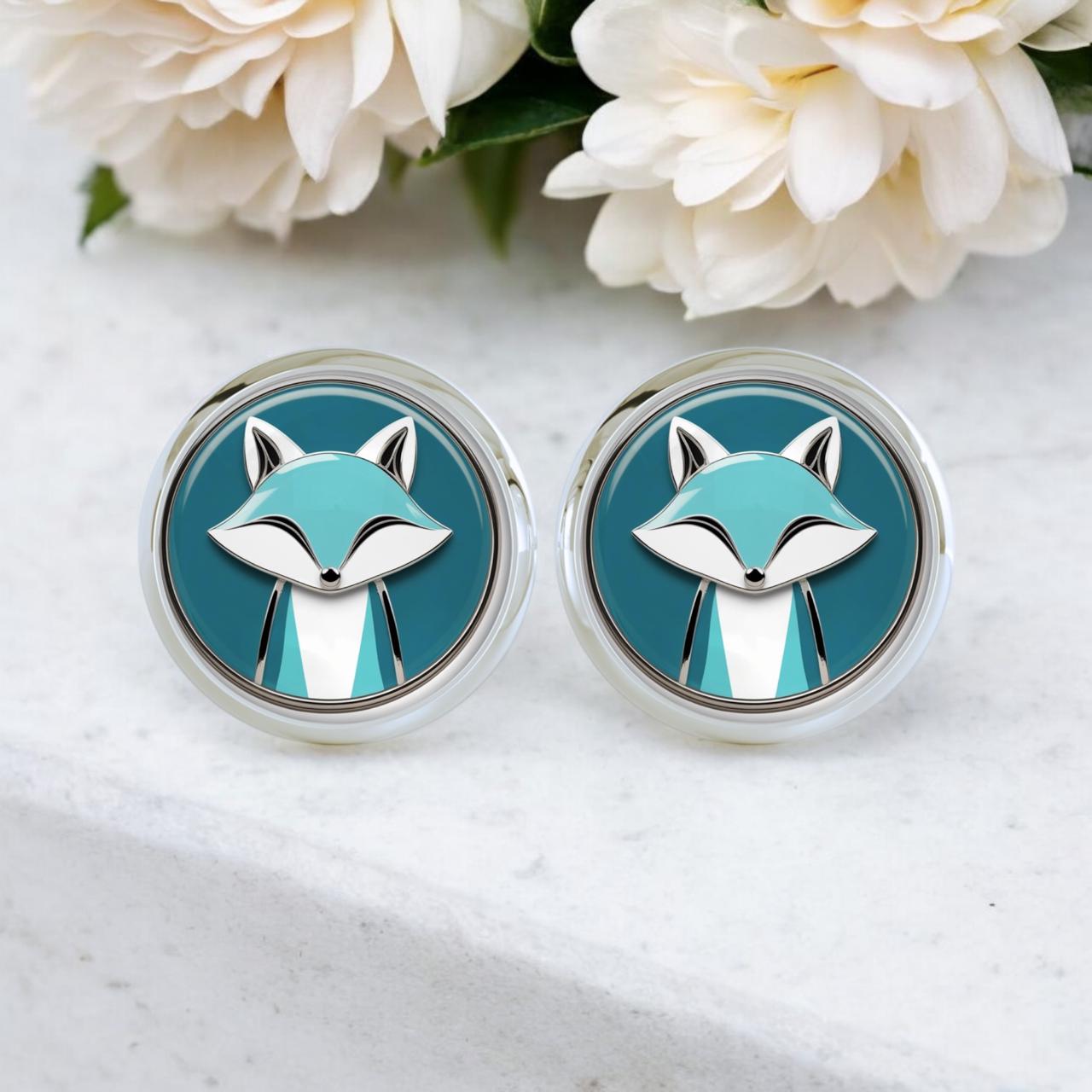 Ohrstecker Silber Edelstahl Fuchs Türkis von Sweetlittlelove24