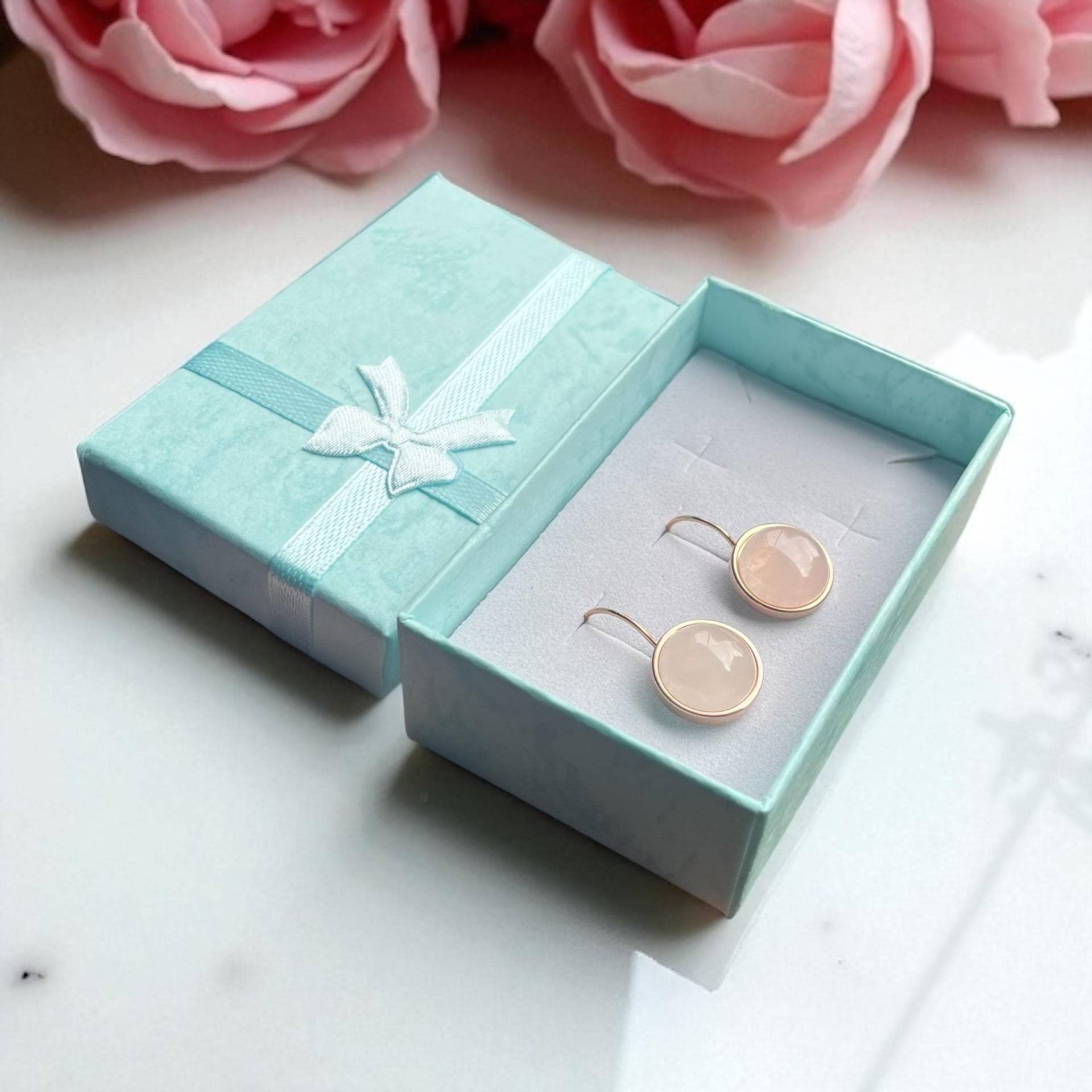 Rosenquarz Ohrringe Hängend Roségold Edelstahl Ohrhänger Rosenquarz Ohrringe Hängend Roségold Edelstahl Ohrhänger von Sweetlittlelove24